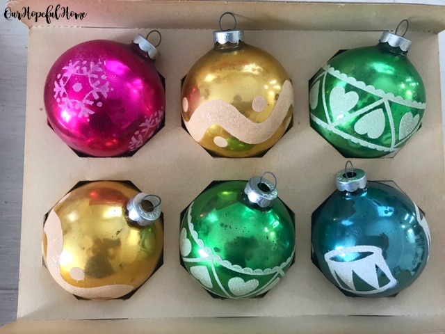 gold green blue red glass ornaments