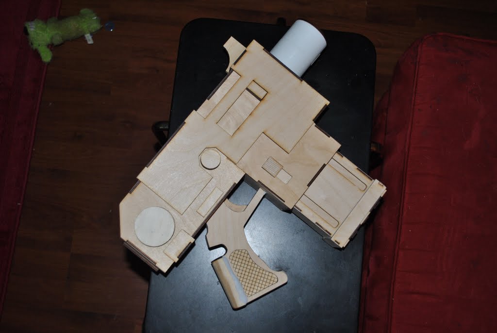 The Gamer's Workbench Laser cut Bolt pistol ready for use