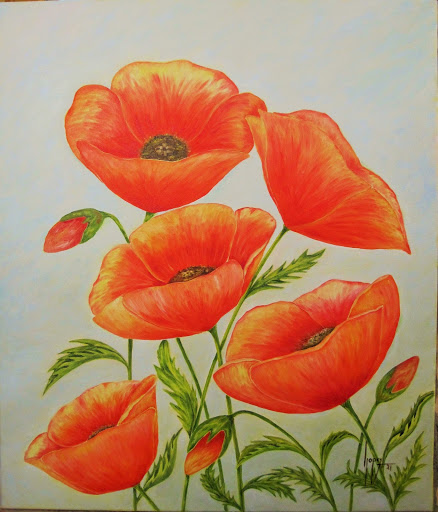 Amapolas. Óleo sobre tela