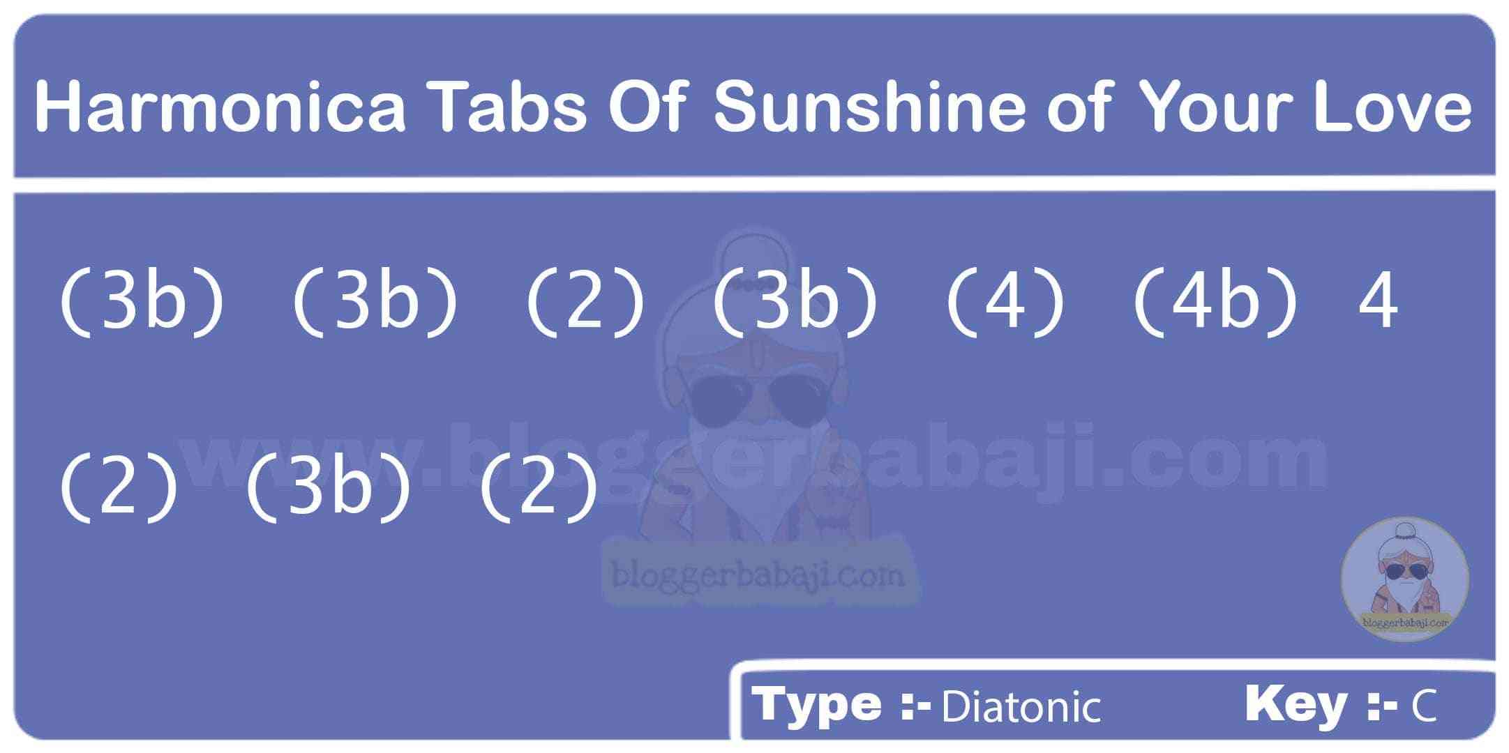 Harmonica Tabs Of Sunshine of Your Love