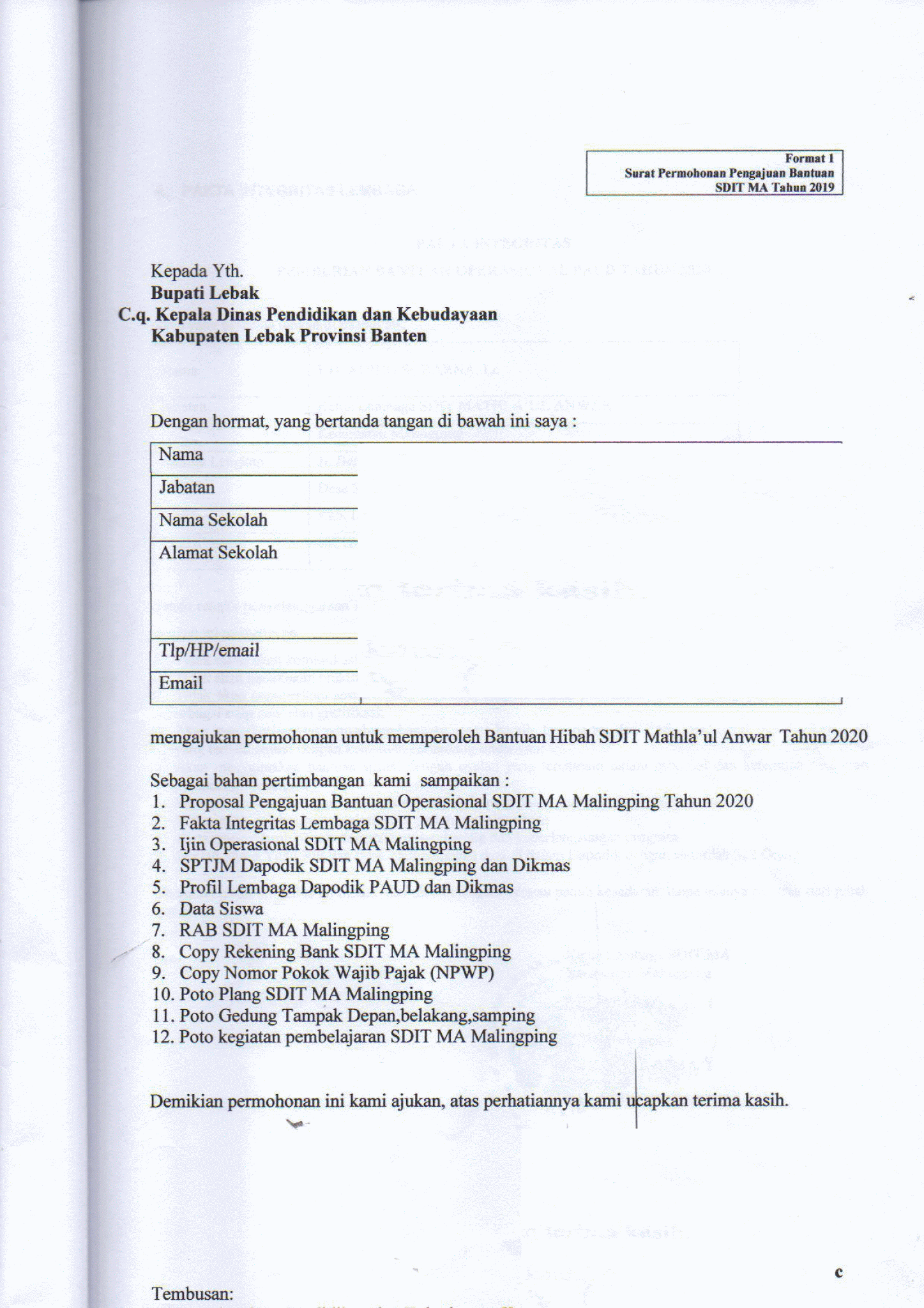 Download Contoh Proposal bantuan dana Hibah Sekolah Swasta Contoh