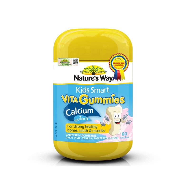 Nature’s way Kẹo dẻo bổ sung canxi Kids Smart Vita Gummies Calcium 60 viên.