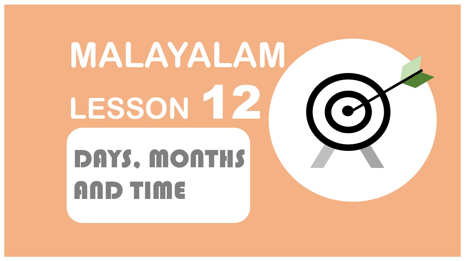 MALAYALAM LESSONS DAYS, MONTHS, AND TIME IN MALAYALAM