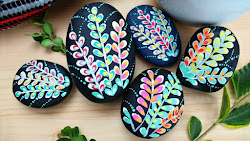 rocks rock painting painted easy beginners stones paint flowers fancy simple beginner patterns mark montano unique together different dot around