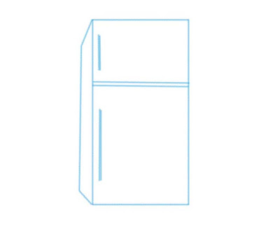 Refrigerator drawing easy step by step with colour