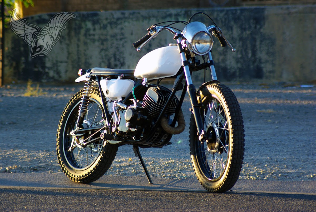 two-stroke kawasaki f7-175 street tracker- right-front | busch & busch