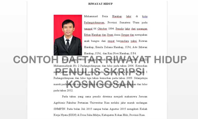 49+ Contoh biodata makalah info