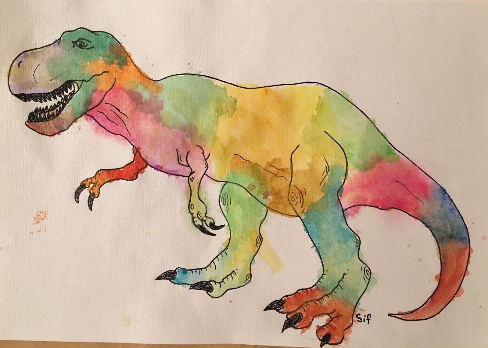 Art Room Britt Watercolor Dinosaurs