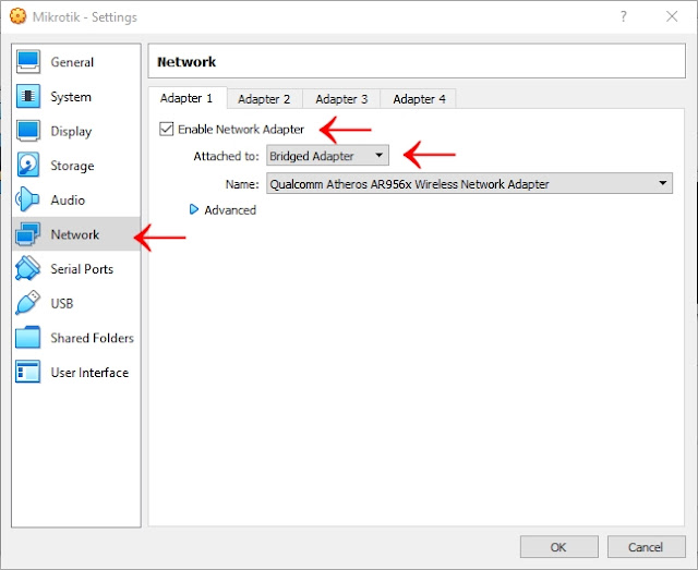 Setting Network Adapter RouterOS Mikrotik