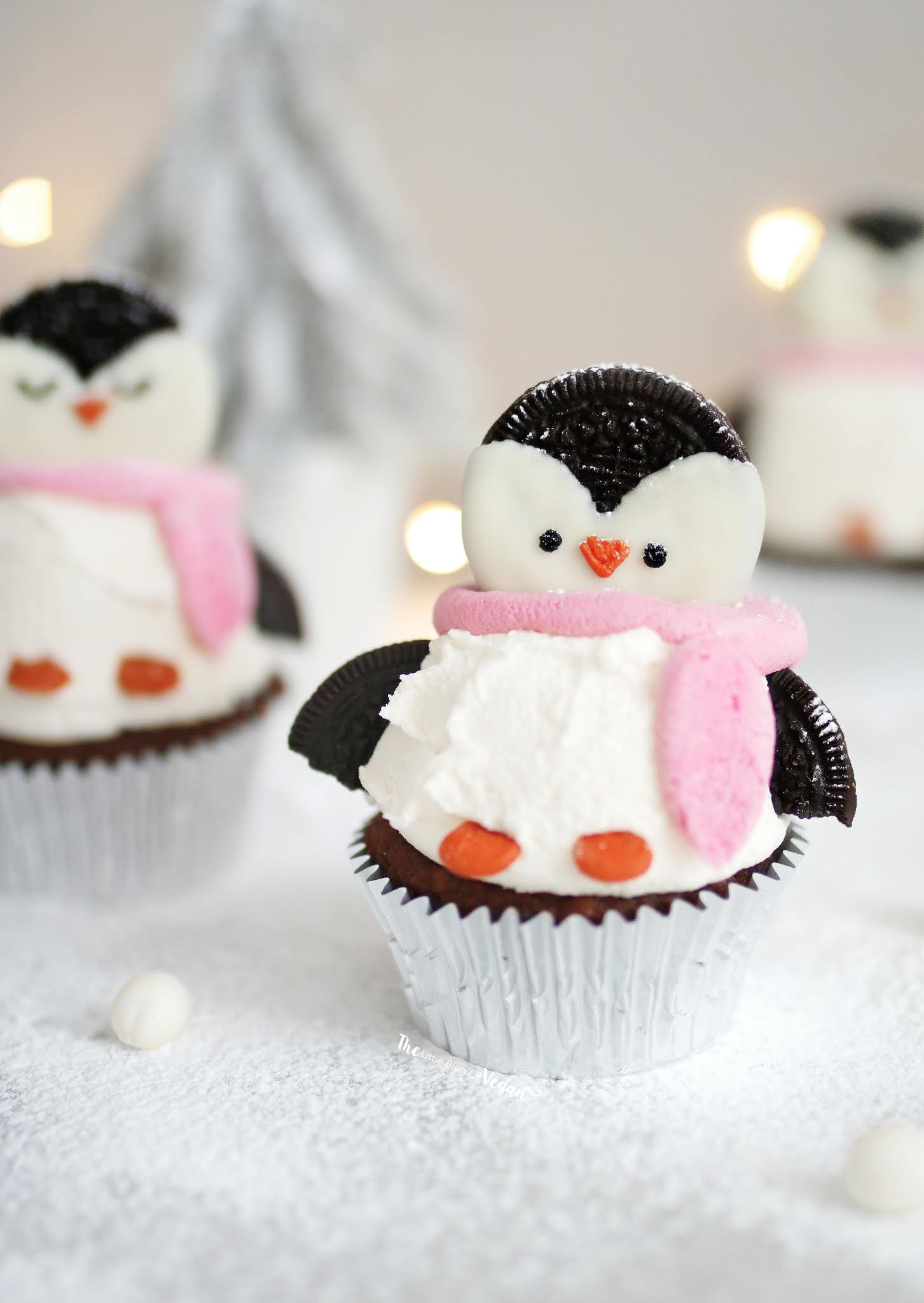 Chocolate penguin cupcakes