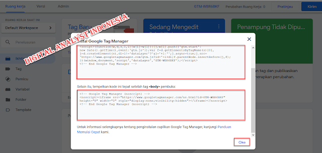 Cara Memasang Script Code Google Tag Manager ke Dalam Website Blogger