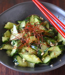 chinese sichuan smacked cucumber in garlicky sauce recipe