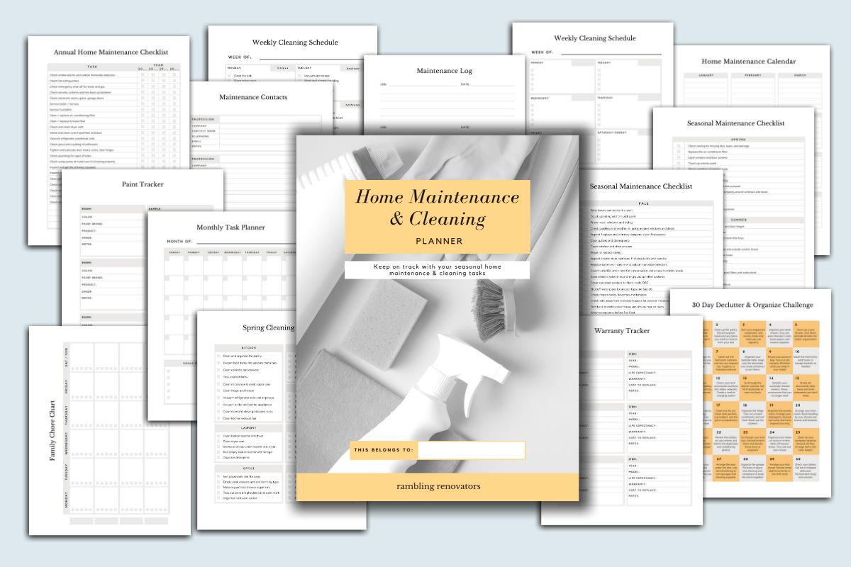 spring cleaning planner, home maintenance planner