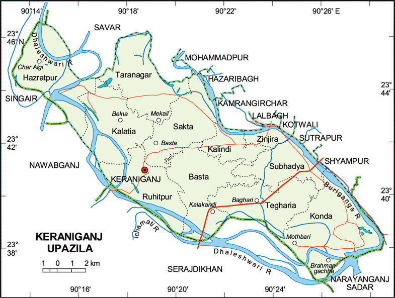 Keraniganj Upazila Map Dhaka District Bangladesh