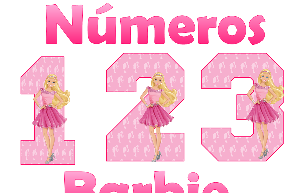 Kits imprimibles gratis Números Barbie