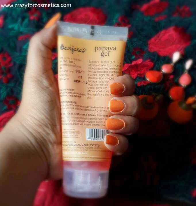Banjara's Papaya face gel review- Product review- Banjara's Papaya Face gel India- Face Gel Mask India- Face gel products- Herbal face products india- Herbal skincare products india review