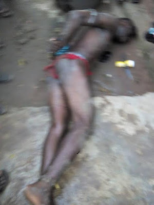 a Photos: Man allegedly stealing in a church in Imo state, stripped and beaten to pulp
