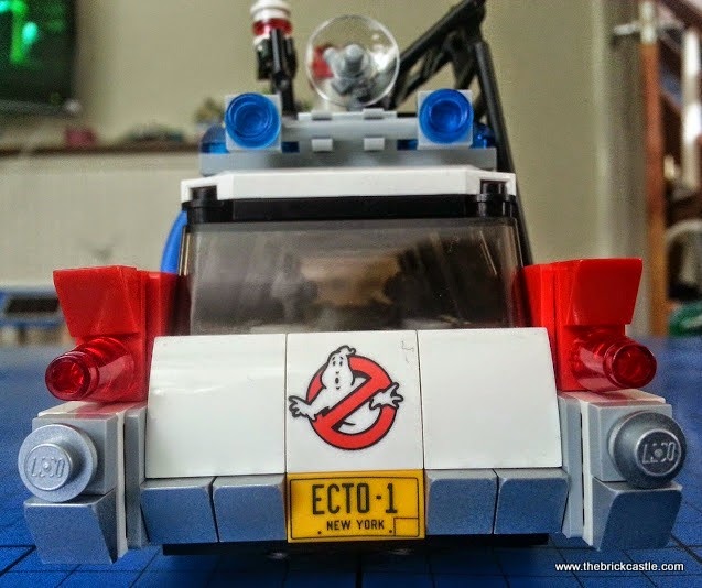 The LEGO Ghostbusters Ecto-1 Car and Minifigures set 21108 vehicle rear view tailgate