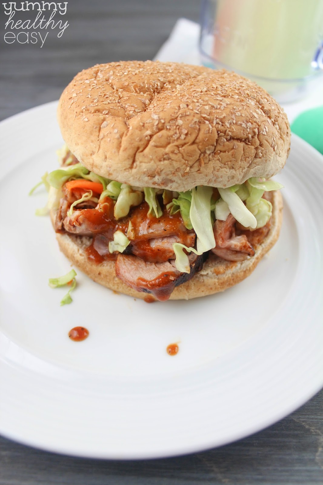 Quick BBQ Pork Sandwiches with Homemade Sauce & Slaw Yummy Healthy Easy
