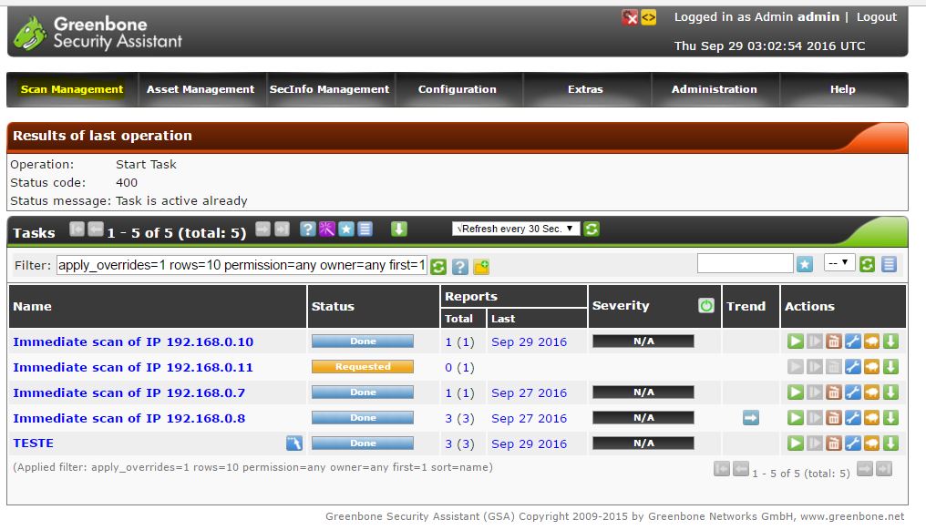 Aprendendo com liberdade!: OpenVAS - Scan de vulnerabilidades