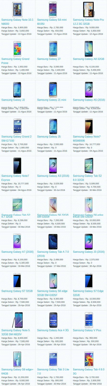 Harga Hp Terbaru Samsung September 2016 Harga Hp Terbaru Samsung September 2016