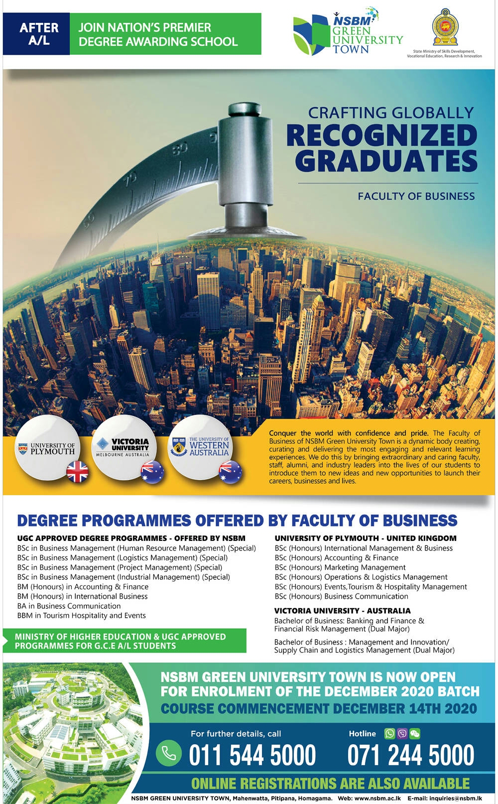 Degree Courses NSBM Green University (Government University