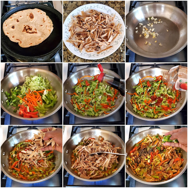 images of Chapati Noodles / Roti Noodles / Chapathi Noodles /Chinese Style Chapati Noodles