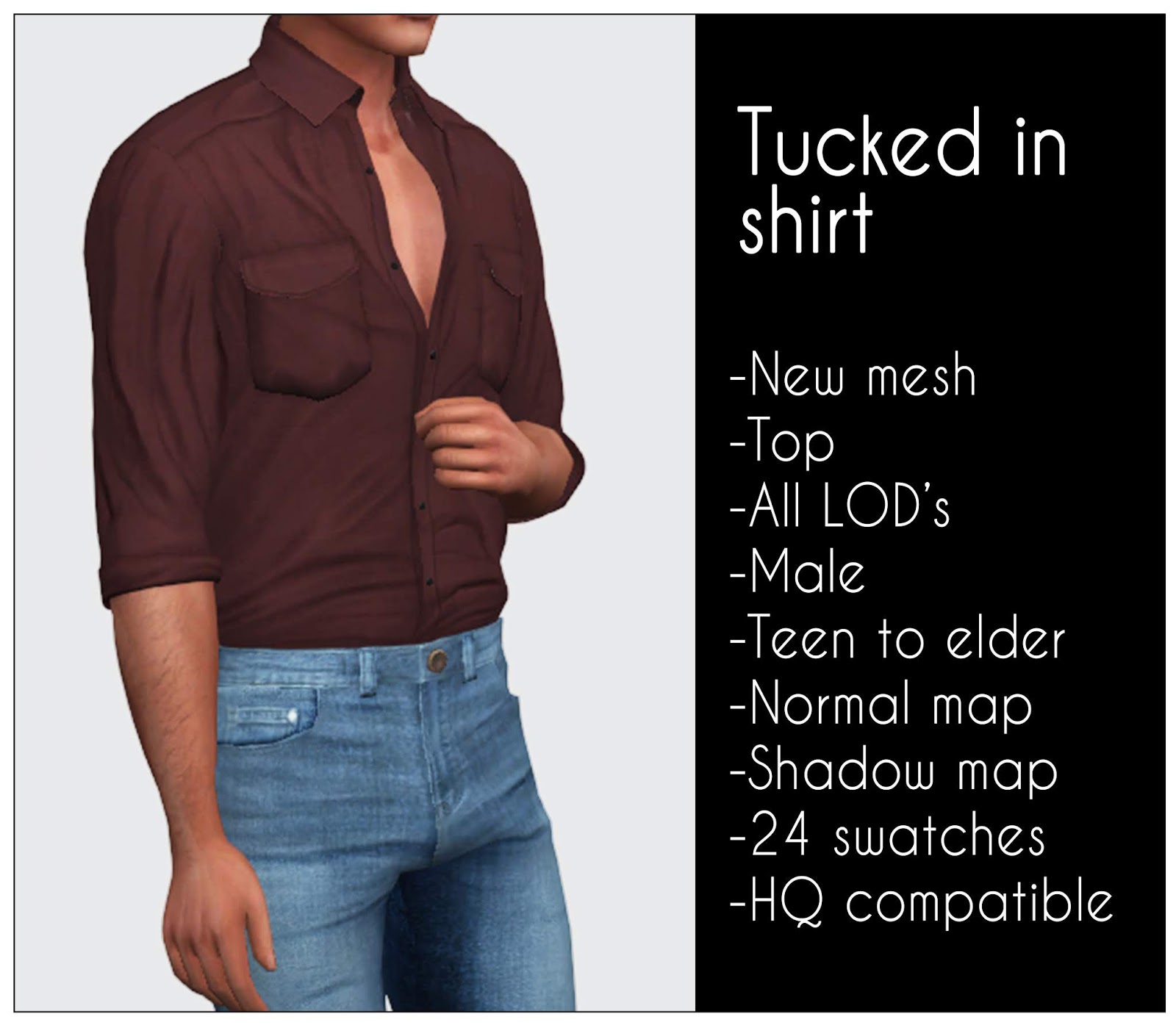Sims 4 Cc Tucked In Shirt