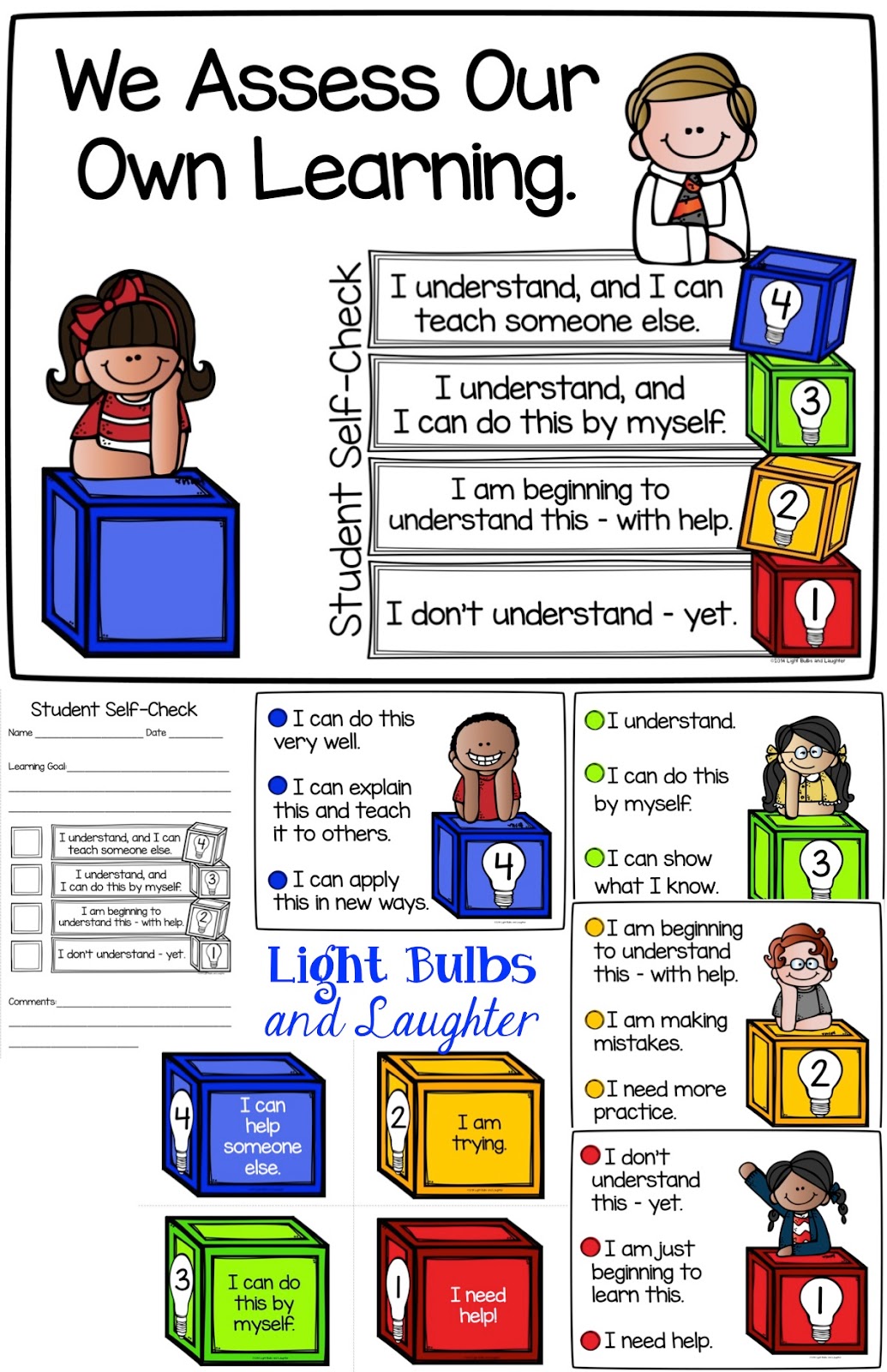 Student Self Assessment Posters - Light Bulbs and Laughter Blog