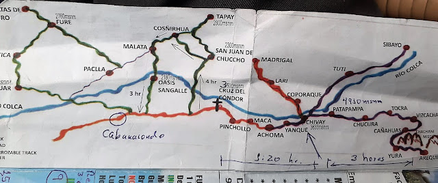 mapa del Cañón del Colca