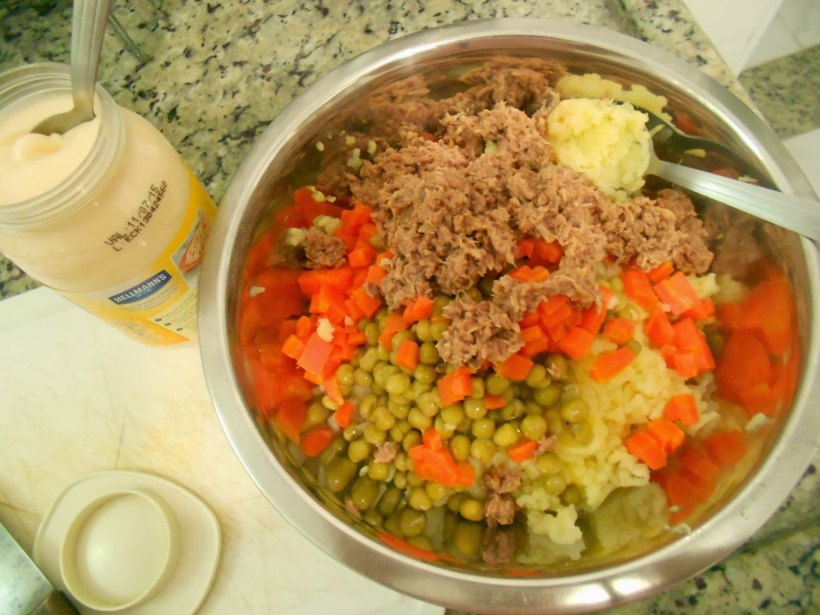 Salada ou Purê de Batata, Maionese com Atum. - Mãe Sem Fronteiras