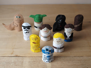 Star Wars felt finger puppets, handmade by Joanne Rich.