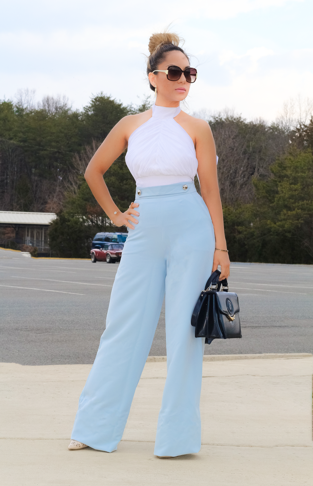 baby blue palazzo pants