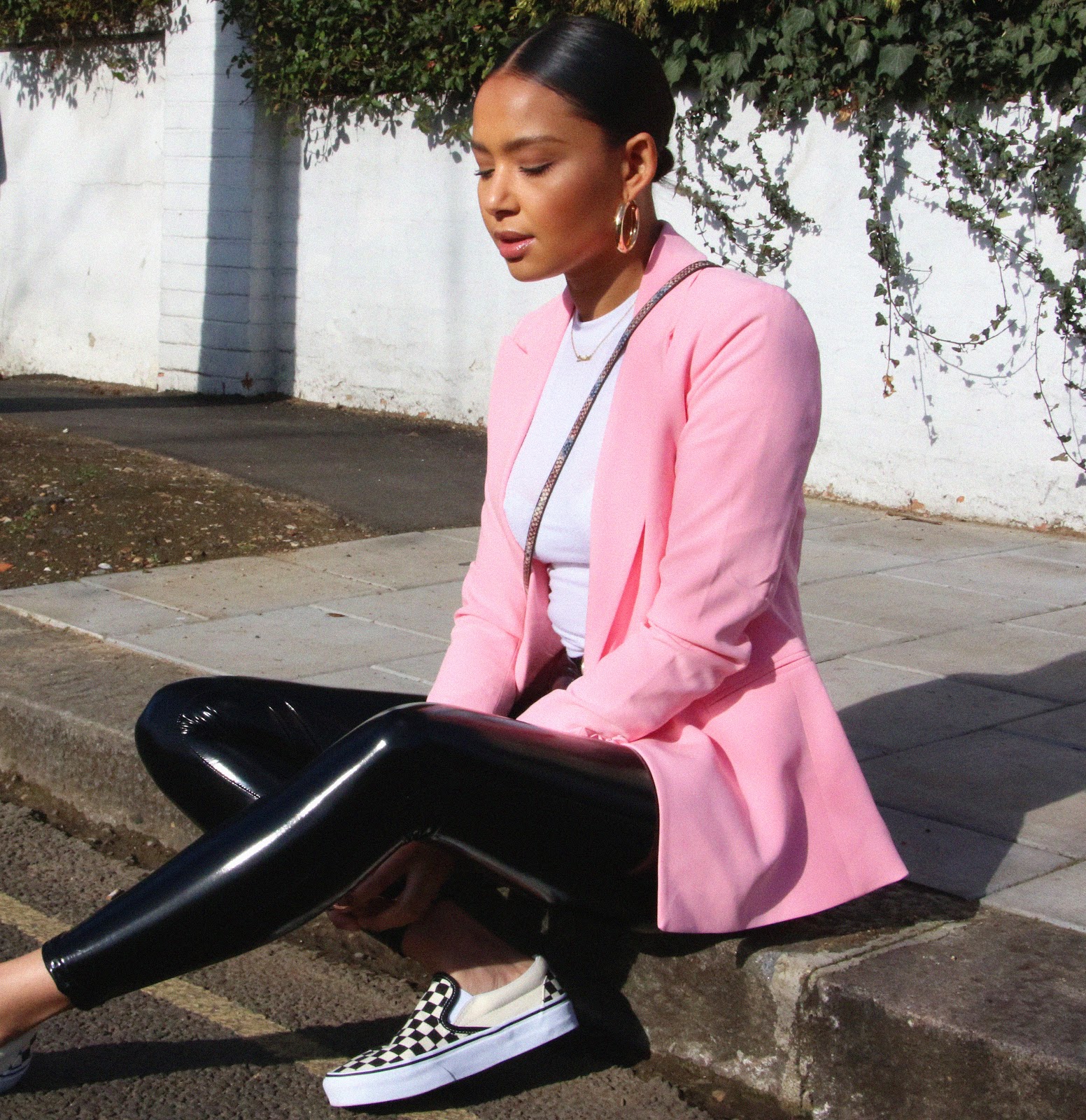 h&m pink blazer