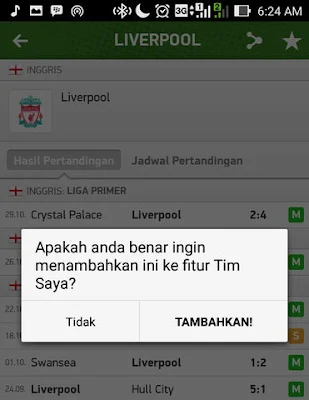 Menambah Pertandingan Ke Tim Saya