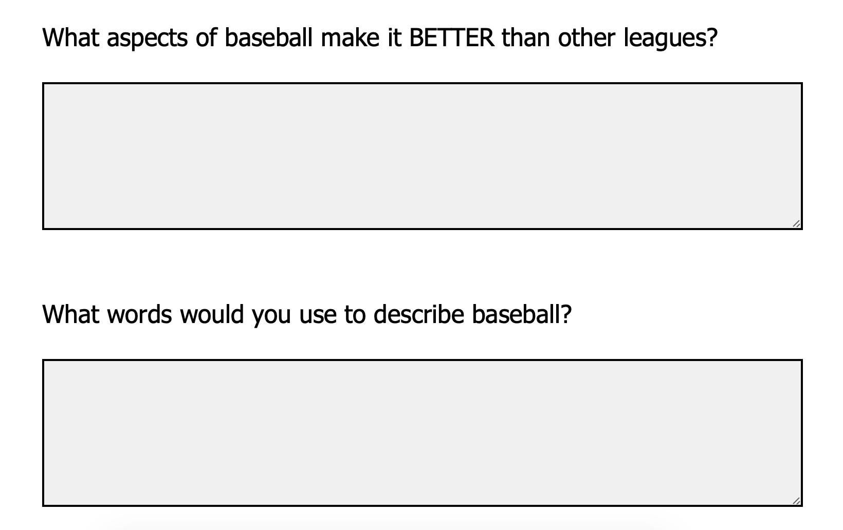 MLB Fan Survey Part 2
