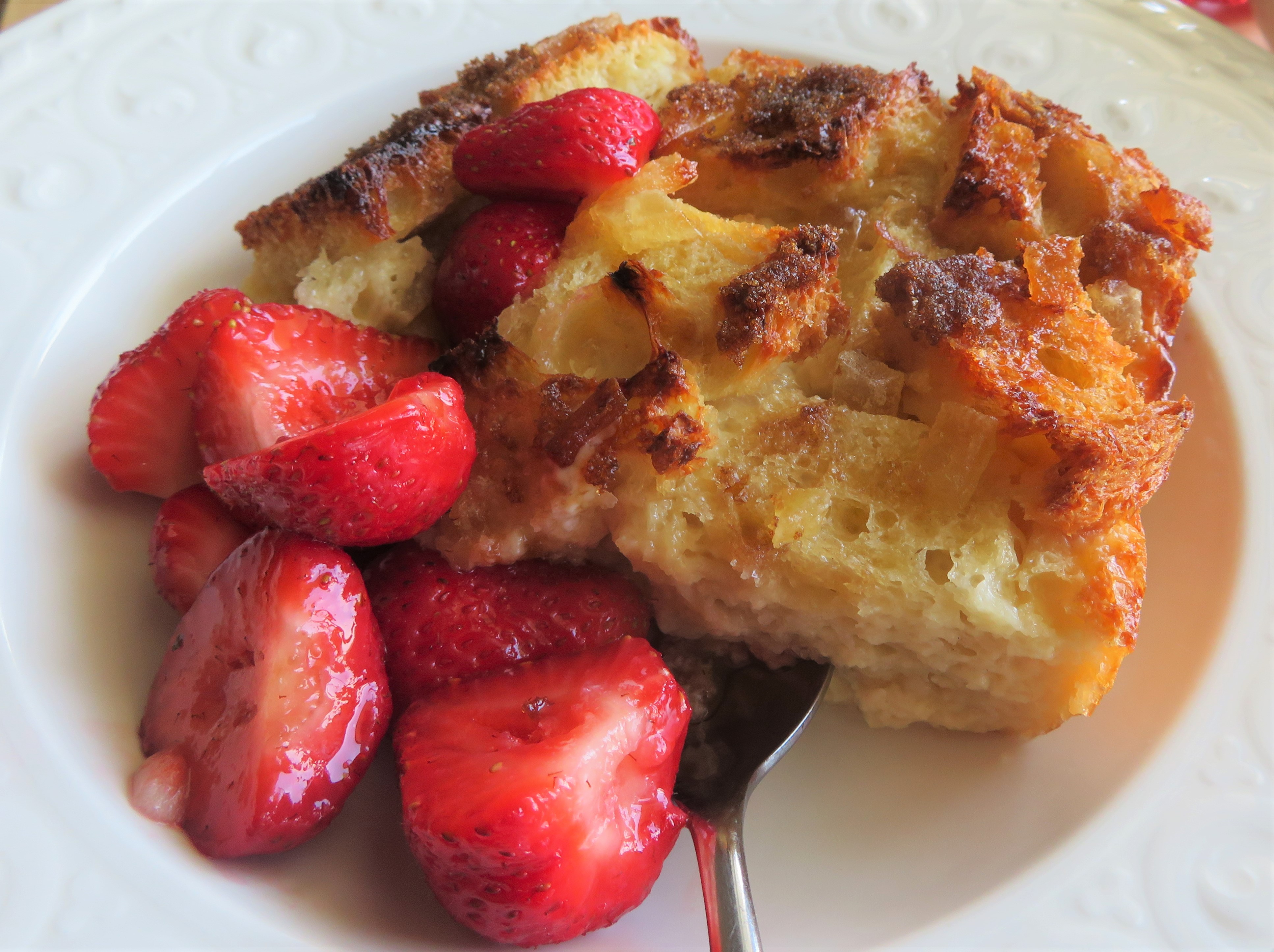 Ginger & Honey Bread & Butter Pudding with Strawberries | The English ...