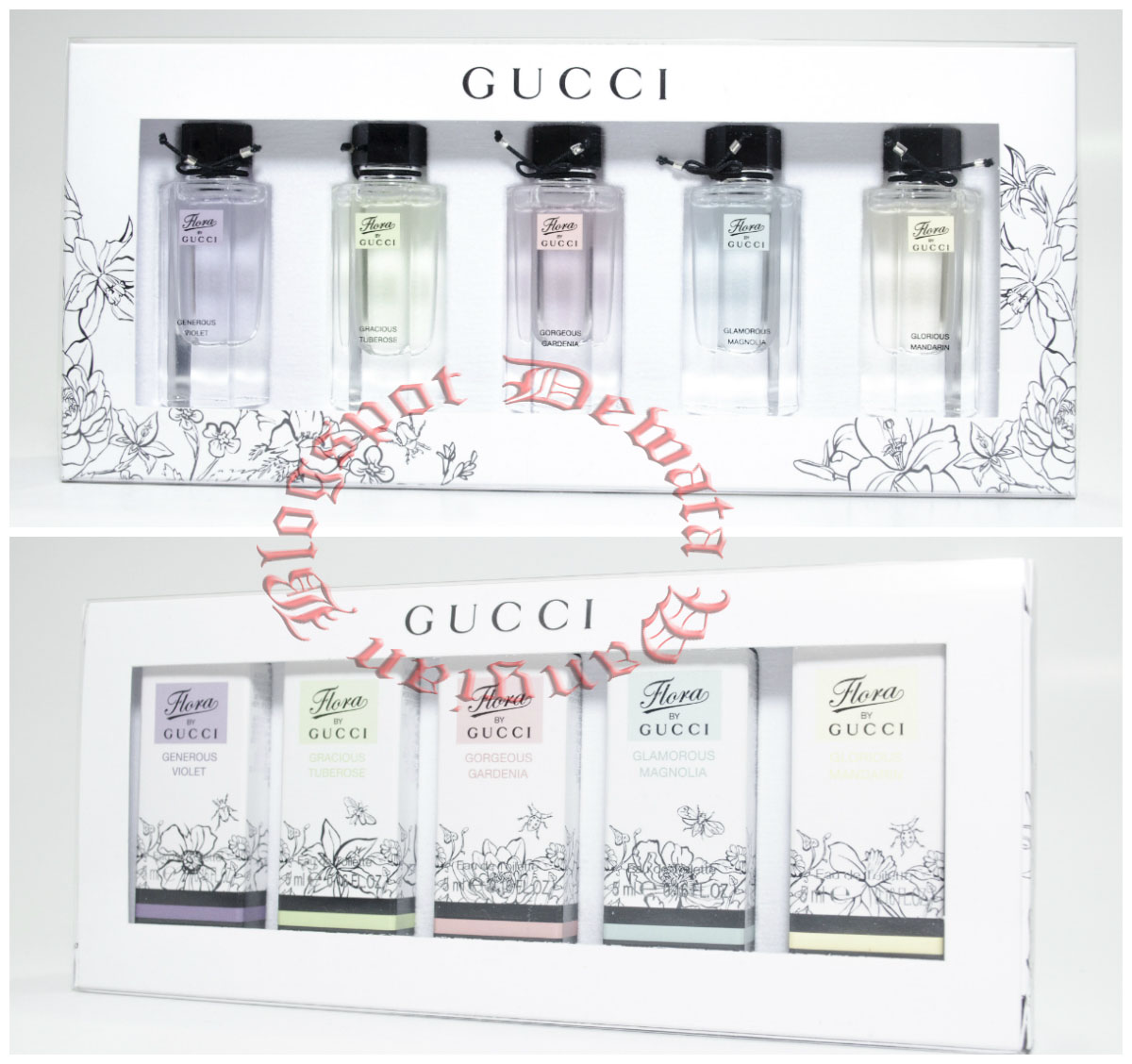 gucci floral perfume set