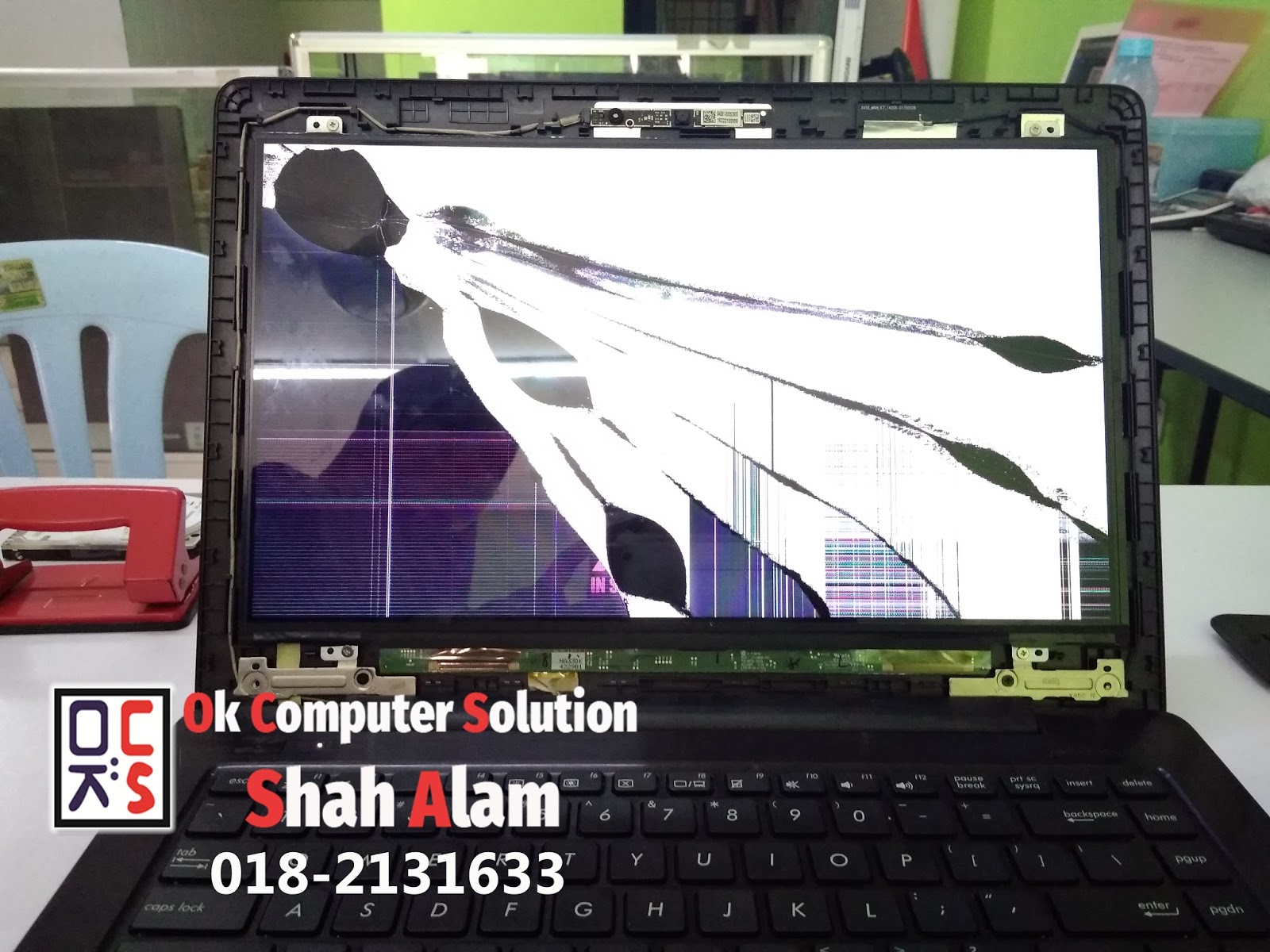 SOLVED MASALAH SCREEN LAPTOP ASUS PECAH OKCS SHAH ALAM