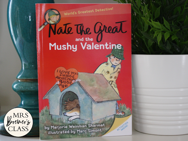 Nate the Great and the Mushy Valentine book study literacy unit with Common Core aligned companion activities for Grades 1-2