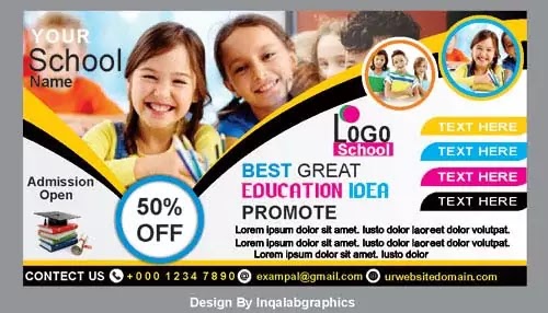 School Brochure Design Free Vector School Banners Templates Cdr