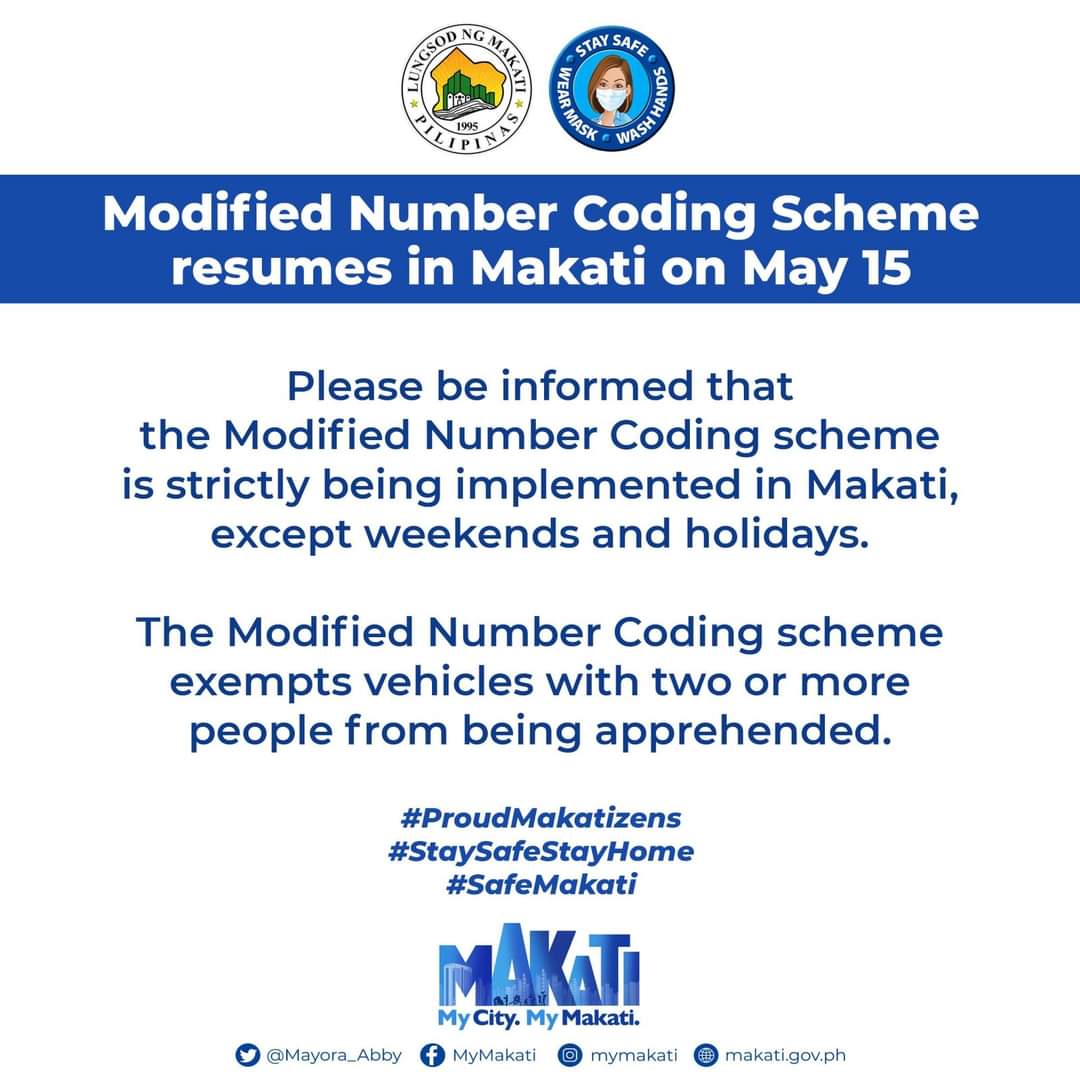 'Color Coding' back in Makati City with some exemptions