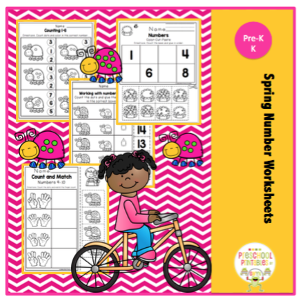 Spring Number Worksheets ~ Preschool Printables