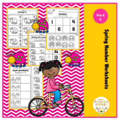 Spring Number Worksheets ~ Preschool Printables