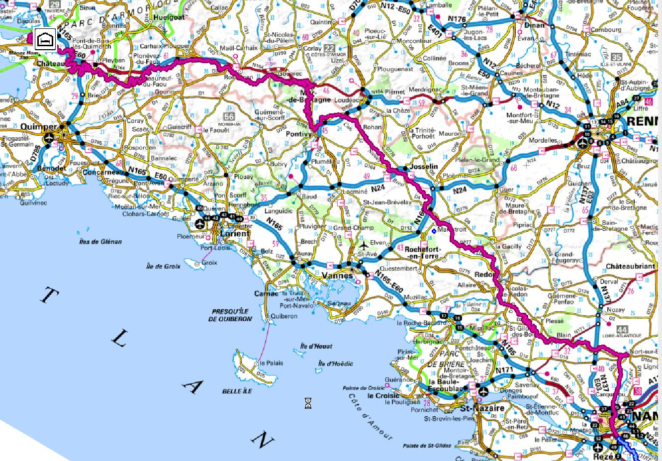 itinéraire canal nantes brest canal brest nantes vélo carte Six0wllts