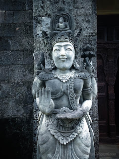 Buddhism Gate Guardian Statue With Balinese Style At Buddhist Monastery Bali Indonesia