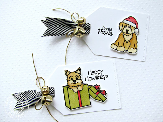 Sunny Studio Stamps: Santa's Helpers Cat & Dog Christmas Gift Tags with Video Tutorial by Emily Leiphart