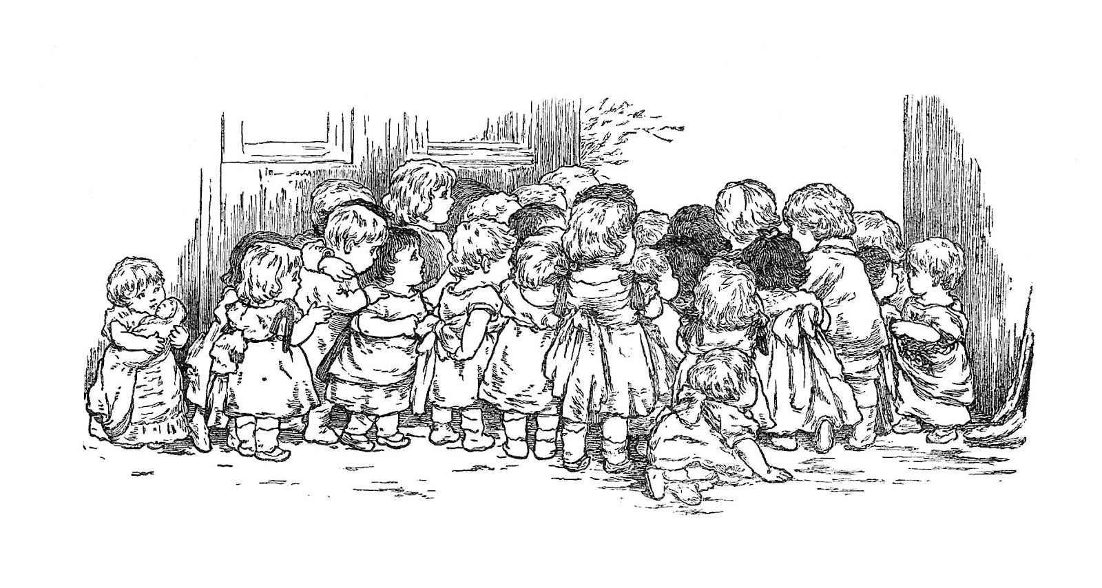 Antique Images Vintage Black and White Illustration Clip Art of