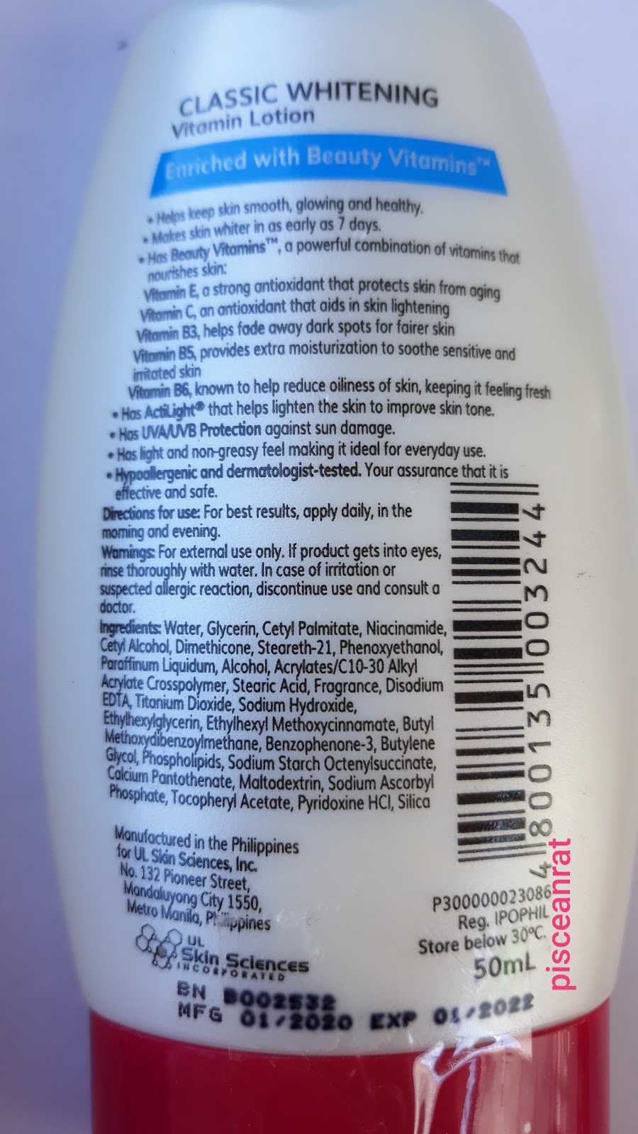 MYRA difference Classic Whitening VS Whitening Plus Lotion