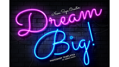 Neon Wall Logo Creator Templates Download In PSD Files
